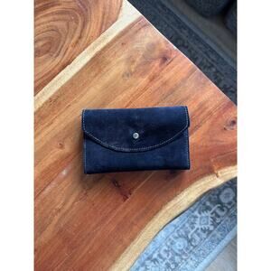 Dark Blue Brazilian Suede Leather Wallet